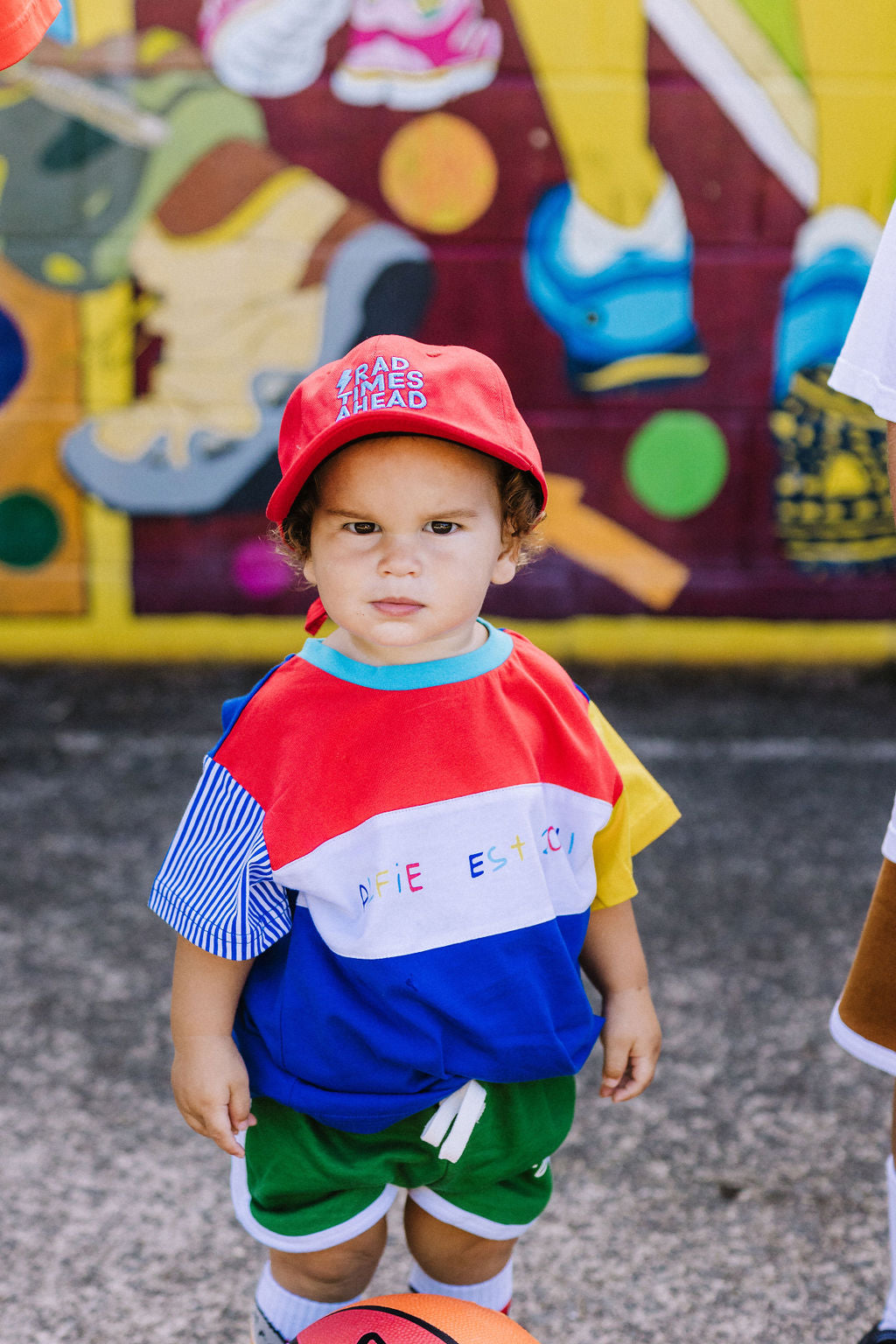 Alfie Red Dad Cap with Blue Rad Times Ahead