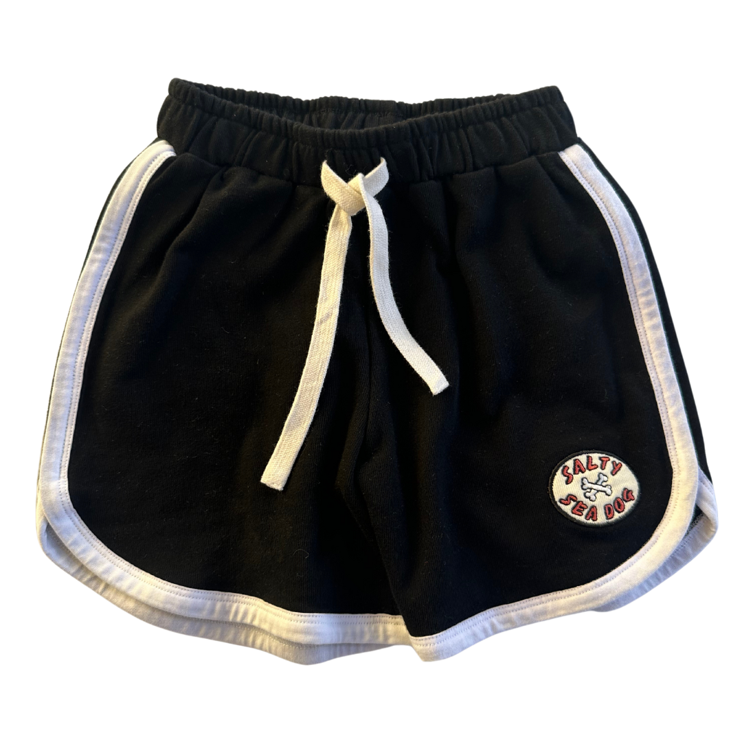 Alfie Kids Black French Terry Salty Sea Dog Shorts