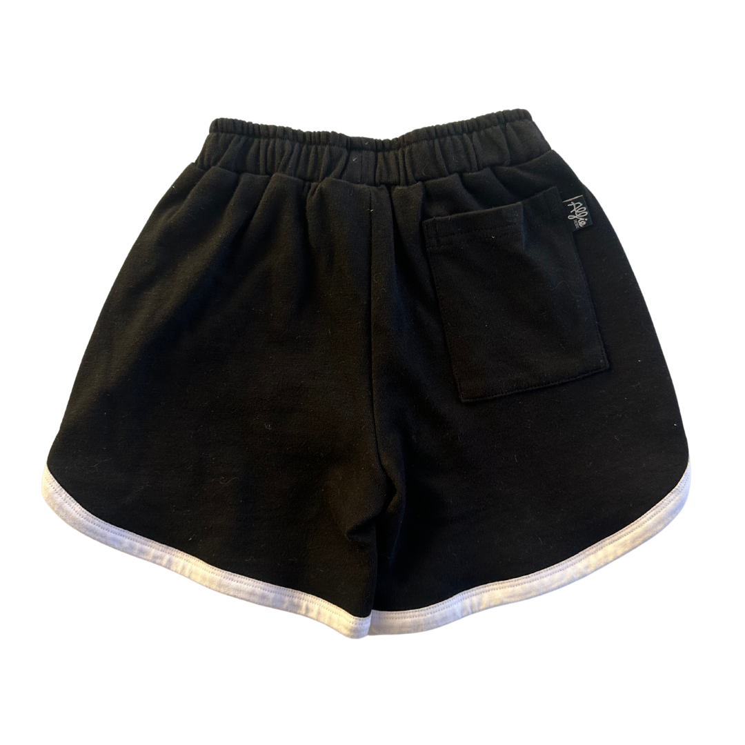 Alfie Kids Black French Terry Salty Sea Dog Shorts