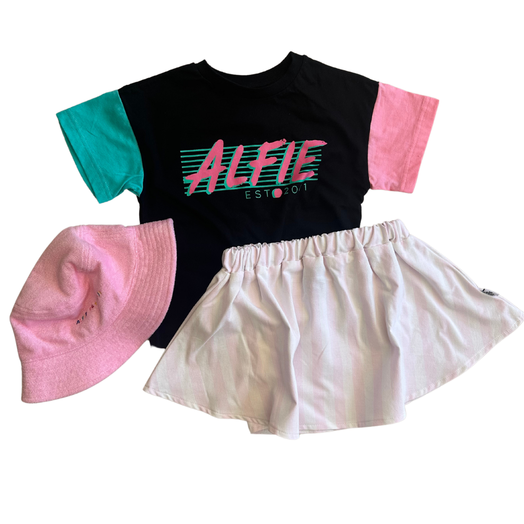 Alfie Pink Stripe Party Skirt for Girls 2 -8