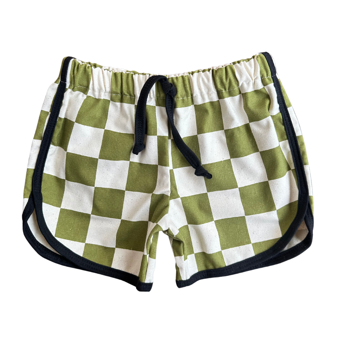Alfie Khaki Checkerboard Shorts For Kids