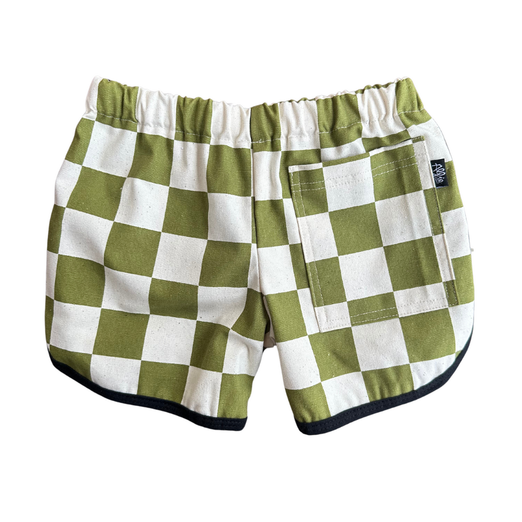 Alfie Khaki Checkerboard Shorts For Kids