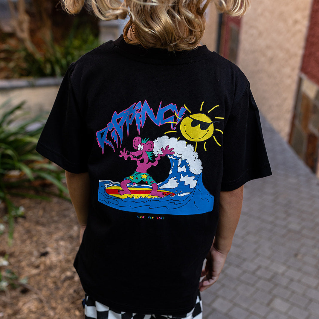 Afie Kids Black Ripping Rat Tee Art By Jack Irvine