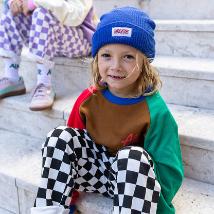 Alfie True Blue Tan Jumper Red Green Blue Kids Sweater 