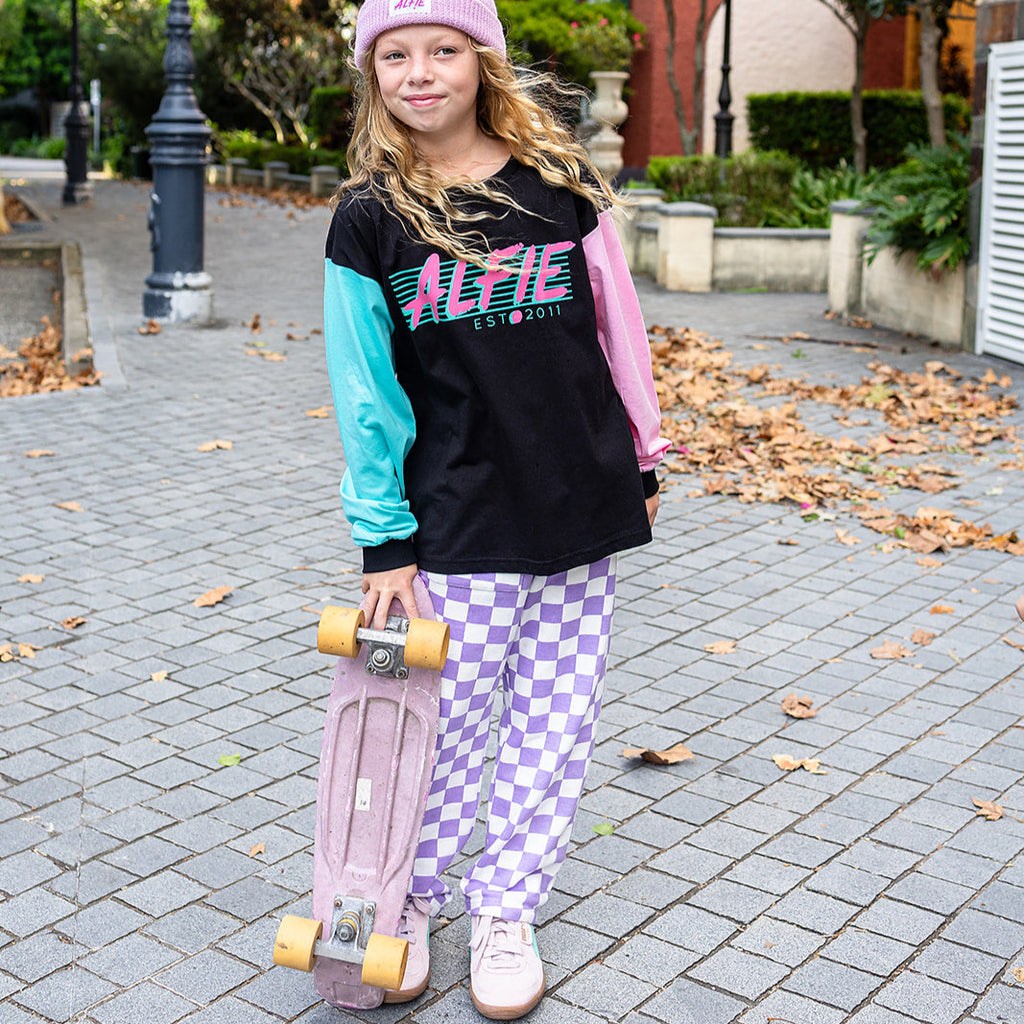 Alfie Grape Kids Checker Pants