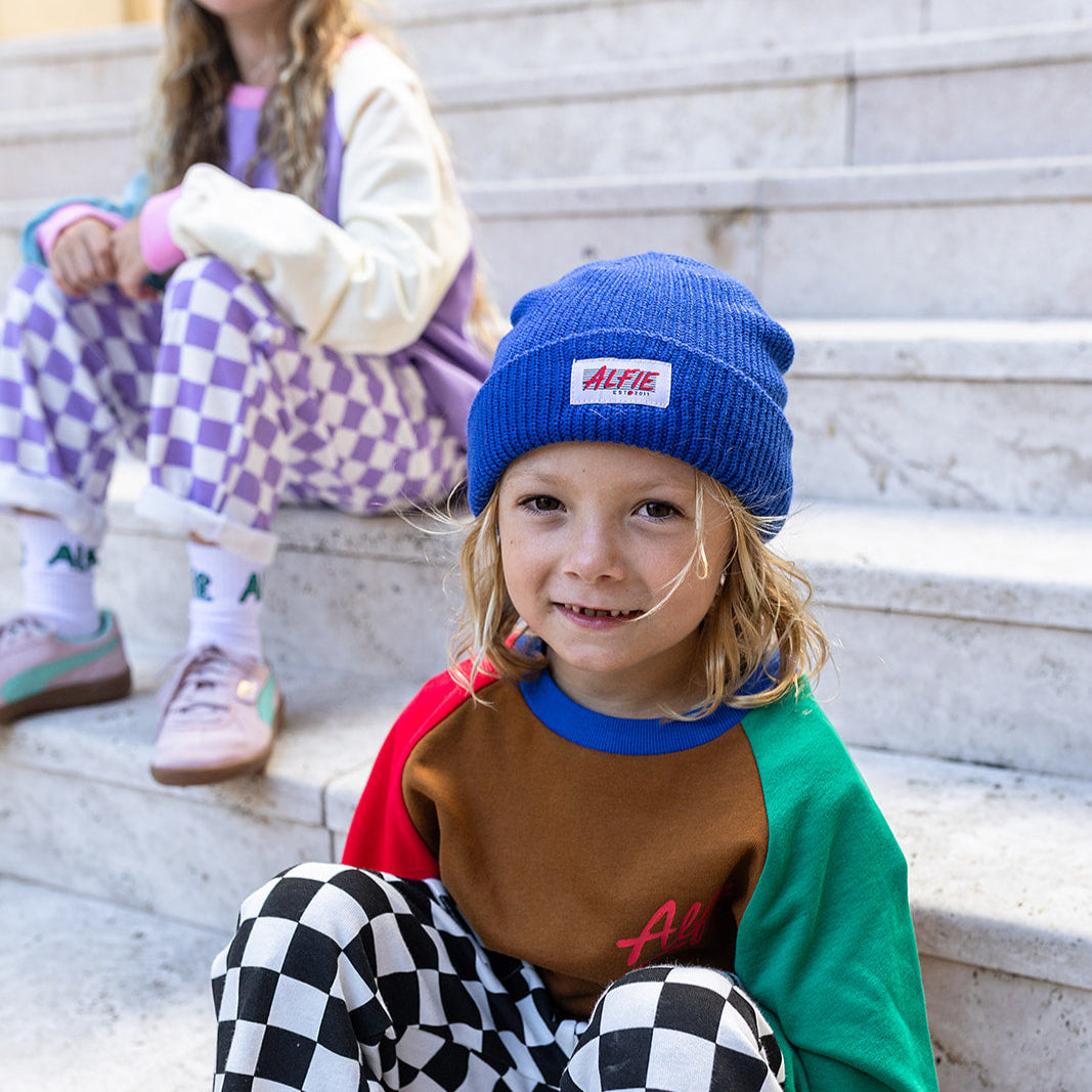 Alfie Blue Woven Kids Beanie