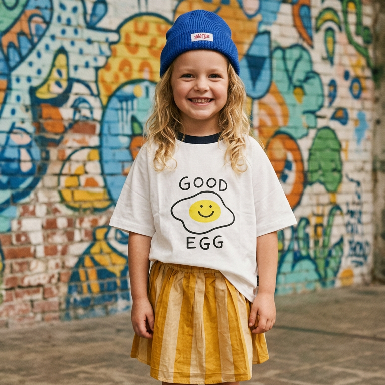Alfie Good Egg t-shirt and Alfie Sunflower Skirt