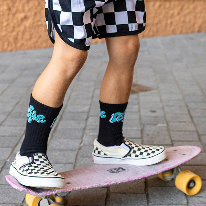 Alfie Kids Black Cotton Drippy Socks