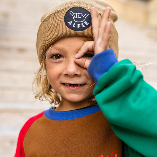 Alife Kids Tan Shaka Beanie Cotton