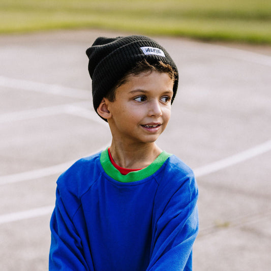Alfie Black Beanie for Kids & Adults