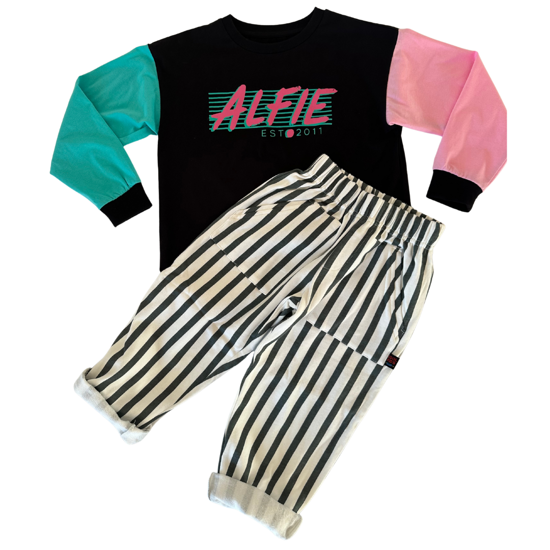 Alfie Ro Pants French Terry Kids Stripe Pants Trousers