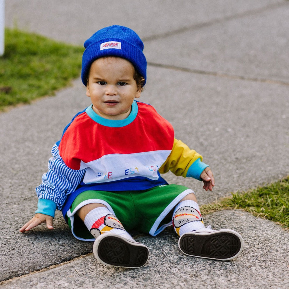 Alfie Blue Beanie with Alfie Logo badge