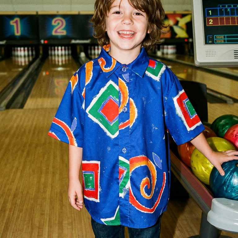 Alfie Vintage Party Shirt Bright Blue