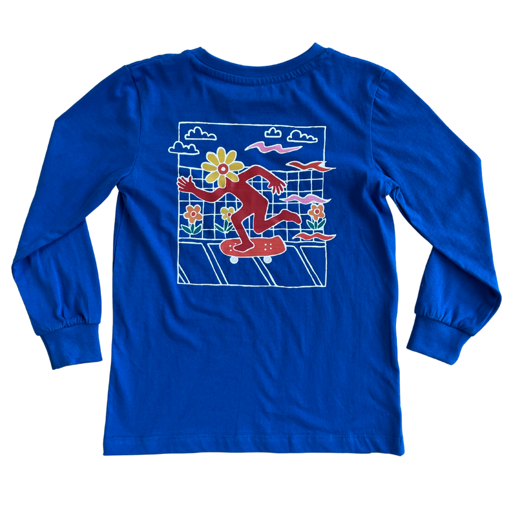 Blue Flowerman Long Sleeve Tee