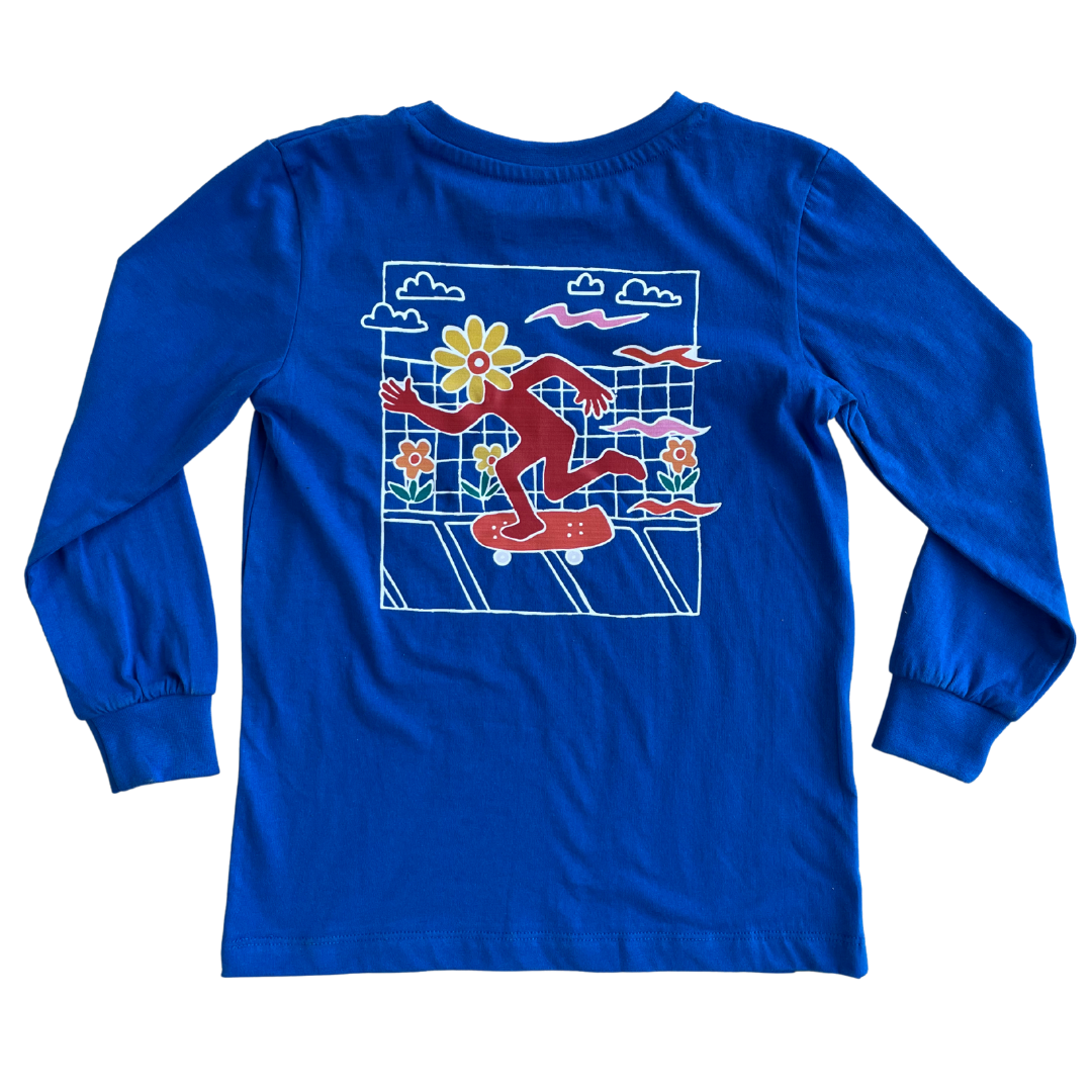 Blue Flowerman Long Sleeve Tee