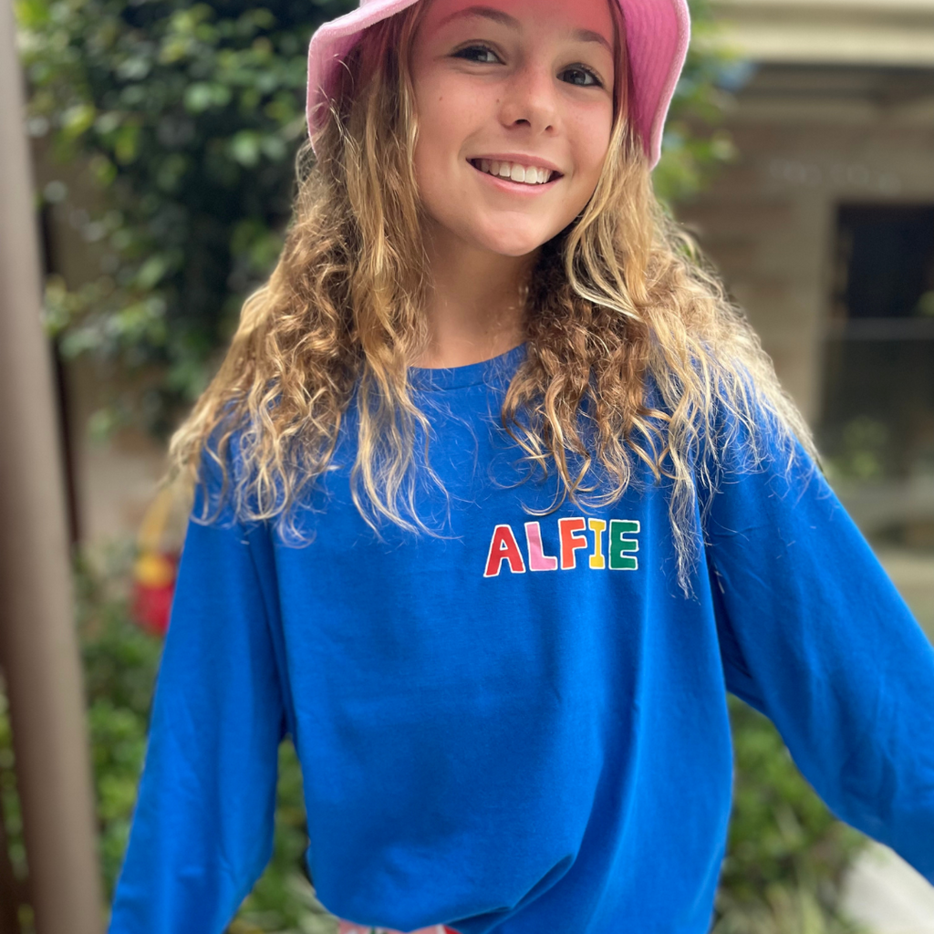 Blue Flowerman Long Sleeve Tee