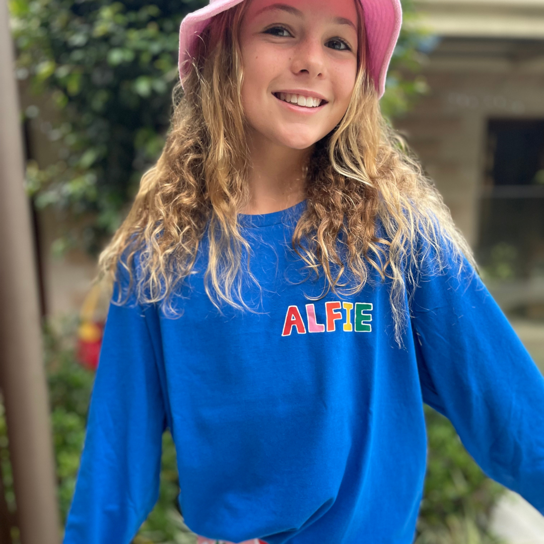 Blue Flowerman Long Sleeve Tee