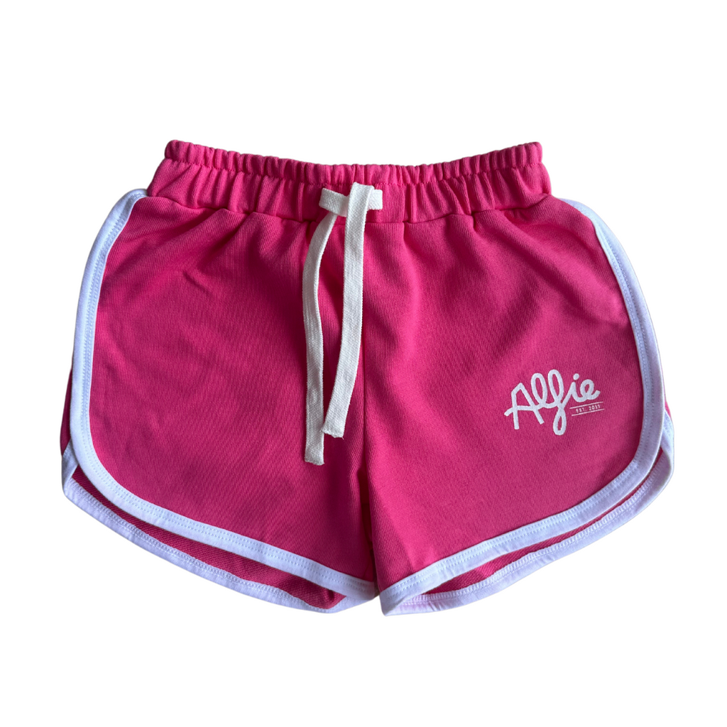 Alfie PinK Terry Cotton 70s Tennis Shorts for Kids With White Piping