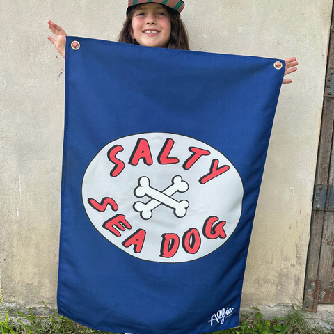 Salty Sea Dog Flag - Blue