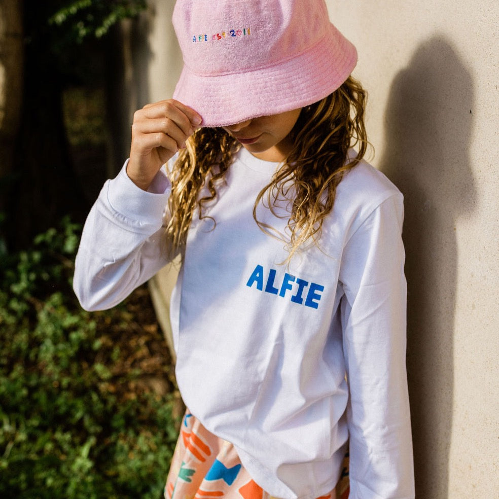 Alfie White Long Sleeve Flowerman T-shirt Tee Kids
