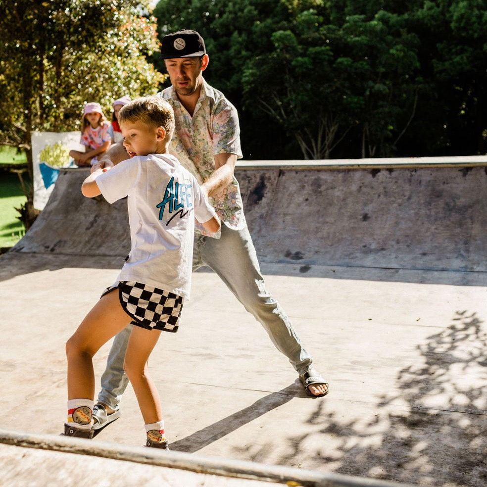 Alfie Checkerboard Shorts For Kids