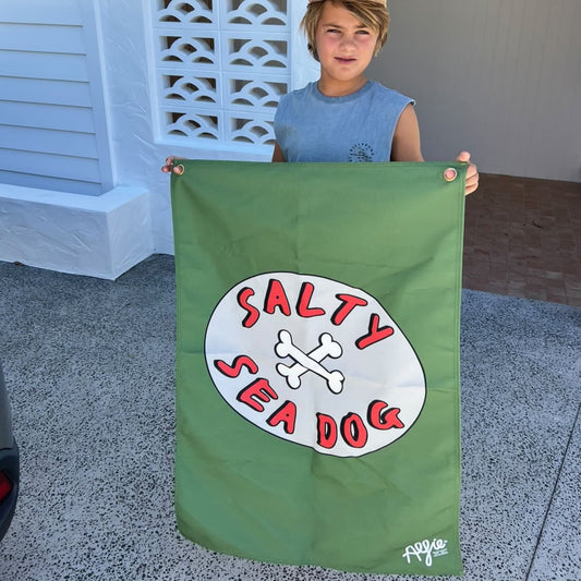 Salty Sea Dog Flag - Green